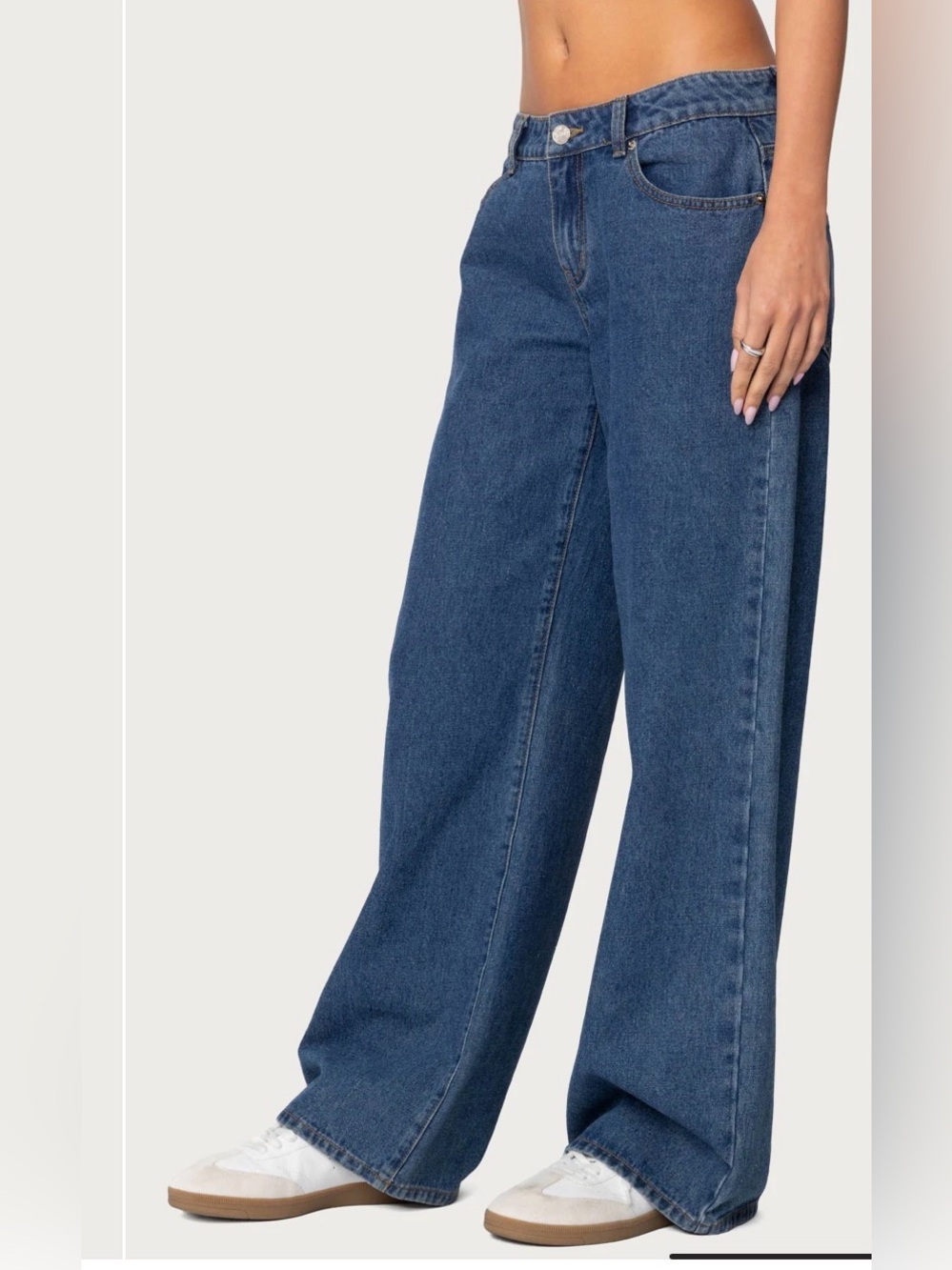 Edikted Raelynn Washed Low Rise Baggy Jeans size XL